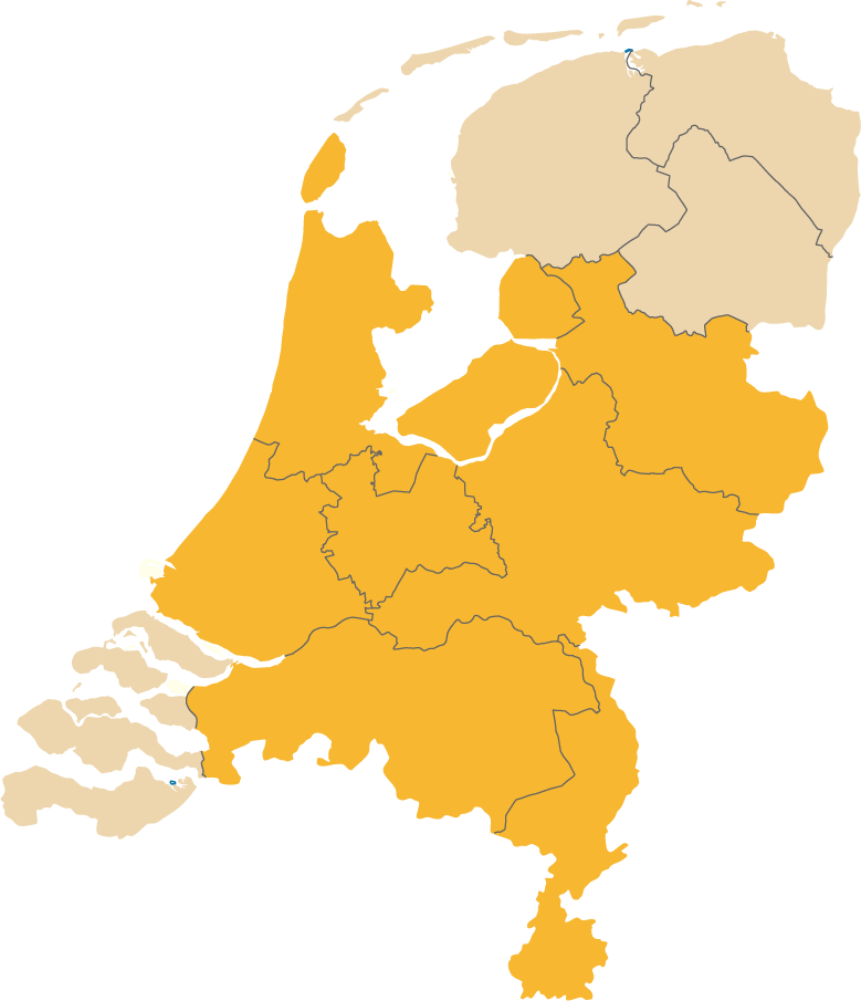 Map Nederland bestrijdingszones